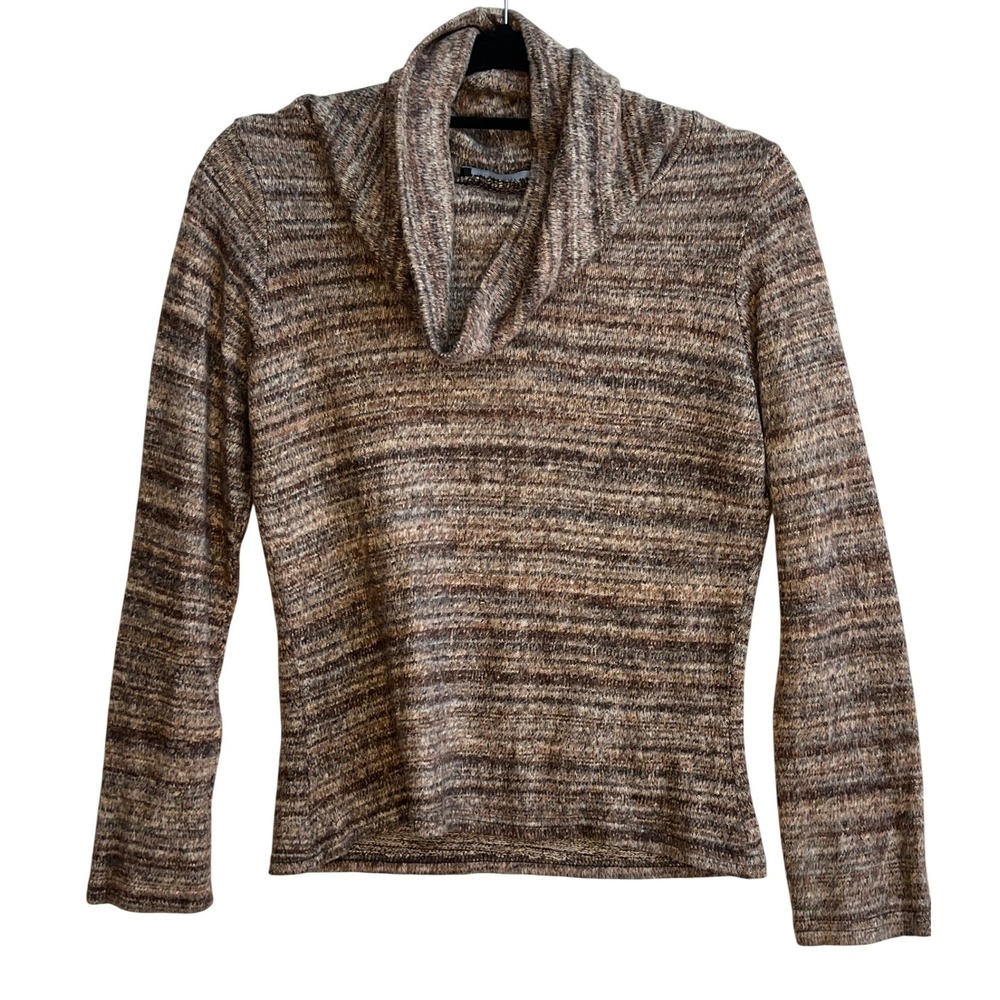 American City Wear Striped Cowl Neck Long Sleeve Sweater‎ Top Women Small
